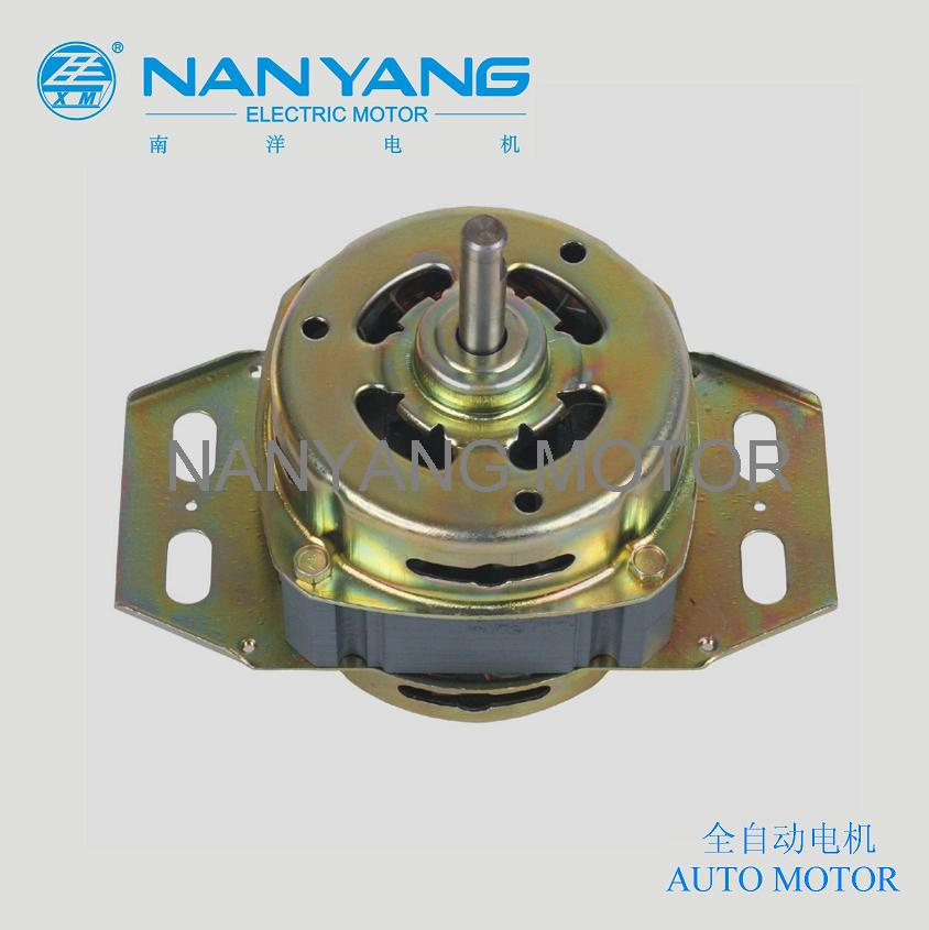 Fully automatic washing machine motor with wide slotted mounting feet and lower pulley