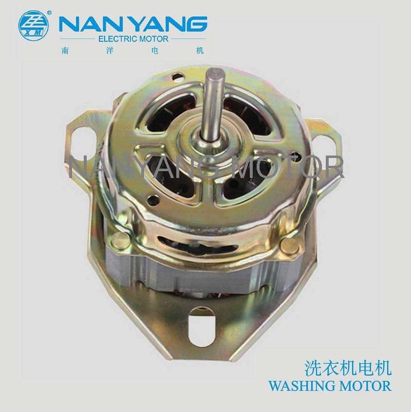 AC washing motor with round end bell and slotted mounting plate