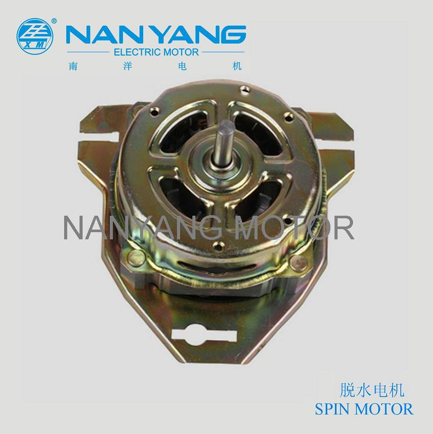 Spin motor with keyhole-slot mounting bracket, front view